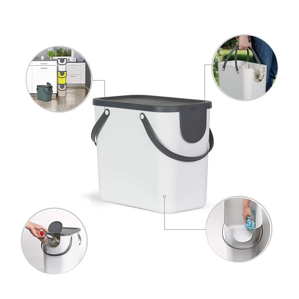 Pilkas kompostuojamų atliekų konteineris 25 l Albula - Rotho-image-2