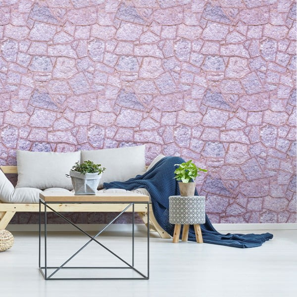 Sienų lipdukas Ambiance Sienų medžiagos Akmenys iš Polinezijos, 40 x 40 cm