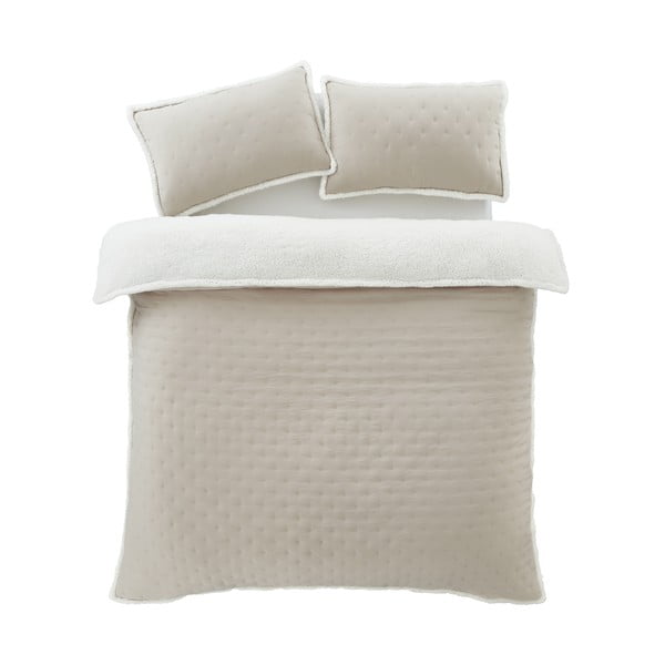 Smėlio spalvos iš sherpa vilnos dvigulė/itin ilga patalynė 230x220 cm Cosy Nori – Catherine Lansfield