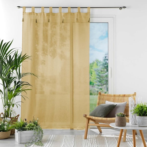 Permatoma užuolaida geltonos spalvos 140x240 cm Dalila – douceur d'intérieur-image-2