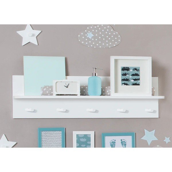 Sieninė vaikiška drabužių kabykla baltos spalvos Dreamworld 3 – Roba-image-1