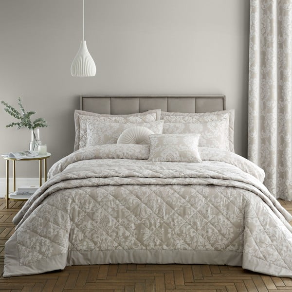 Smėlio spalvos užvalkalas dvigulėms lovoms 230x220 cm Classic Damask - Catherine Lansfield