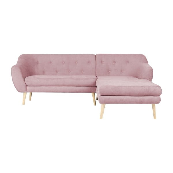 Rožinės spalvos sofa Mazzini Sofas Sicile, kampas dešinėje