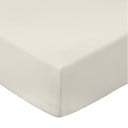 Smėlio spalvos iš medvilninio perkelio paklodė su guma 90x190 cm Cotton Percale – Bianca