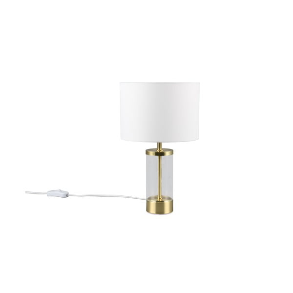 Stalinis šviestuvas auksinės spalvos (aukštis 33,5 cm) su tekstiliniu gaubtu Grazia – Reality-image-2