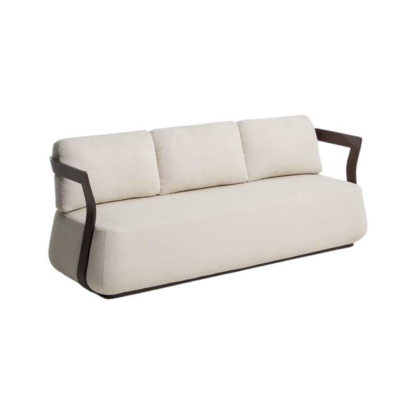Rudos spalvos/smėlio spalvos iš audinio sodo sofa Tamaris – Kave Home