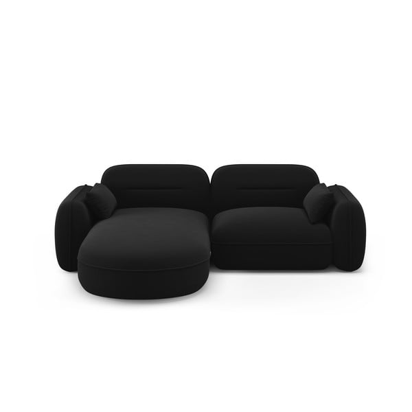 Iš velveto kampinė sofa juodos spalvos (su kairiuoju kampu) Audrey – Interieurs 86