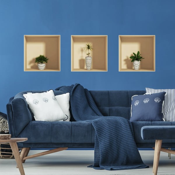 3 lipdukų rinkinys su 3D efektu Ambiance Palms-image-3