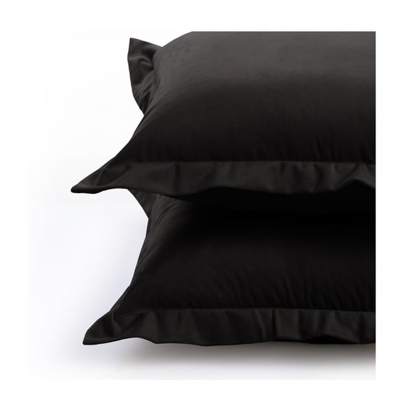 2 juodų pagalvių užvalkalų rinkinys AmeliaHome Side, 45 x 45 cm
