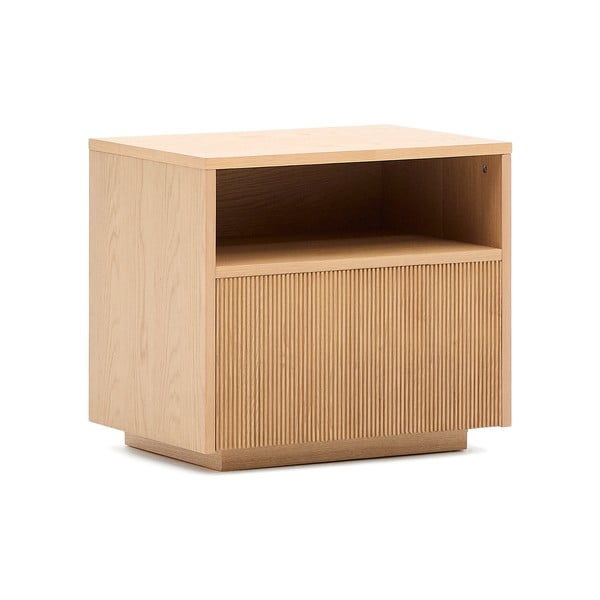 Natūralios spalvos naktinis staliukas iš ąžuolo Helvine – Kave Home