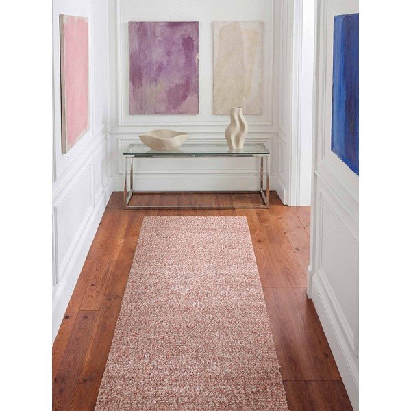 Rankų darbo pilkai rožinės spalvos iš boucle kilimas 80x200 cm Notting Hill Portobello – Ted Baker-image-1