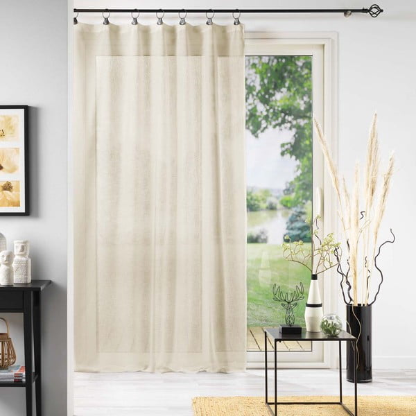 Permatoma užuolaida smėlio spalvos 140x240 cm Linka – douceur d'intérieur-image-2