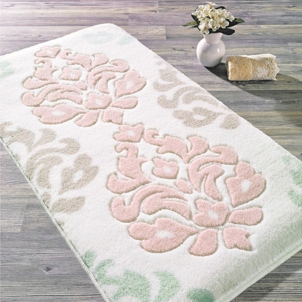 Rožinis vonios kilimėlis Confetti Bathmats Damask, 80 x 140 cm