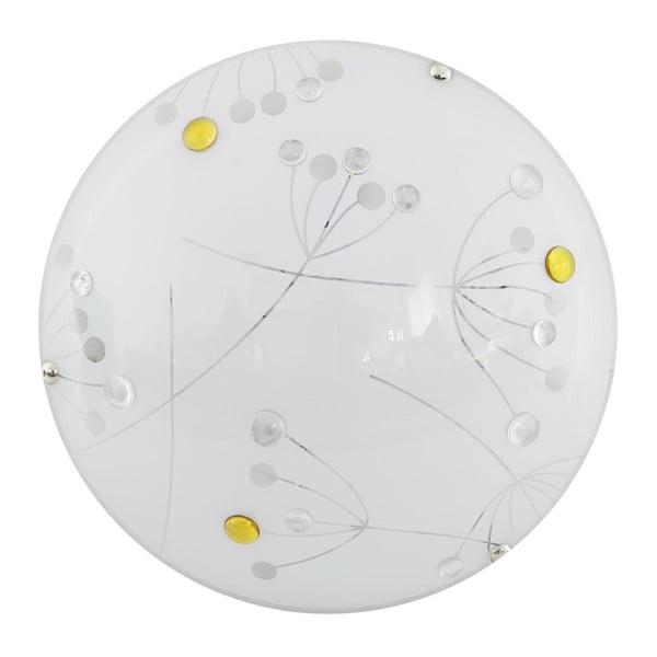 Baltas LED lubinis šviestuvas su stikliniu gaubtu ø 30 cm Floral - Candellux Lighting