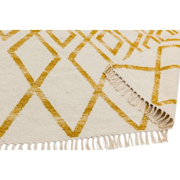 Smėlio ir geltonos spalvos kilimas Asiatic Carpets Hackney Diamond, 120 x 170 cm-image-1