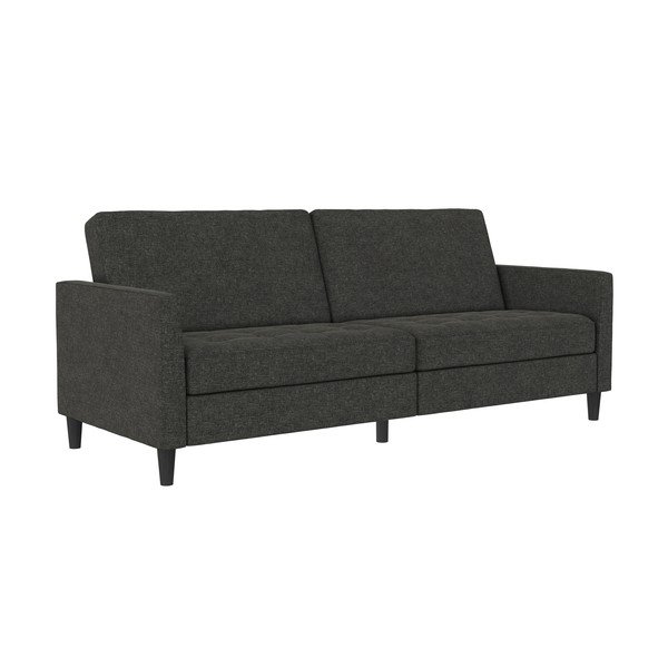 Iš velveto sofa tamsiai pilkos spalvos 207 cm Presley – Støraa-image-2