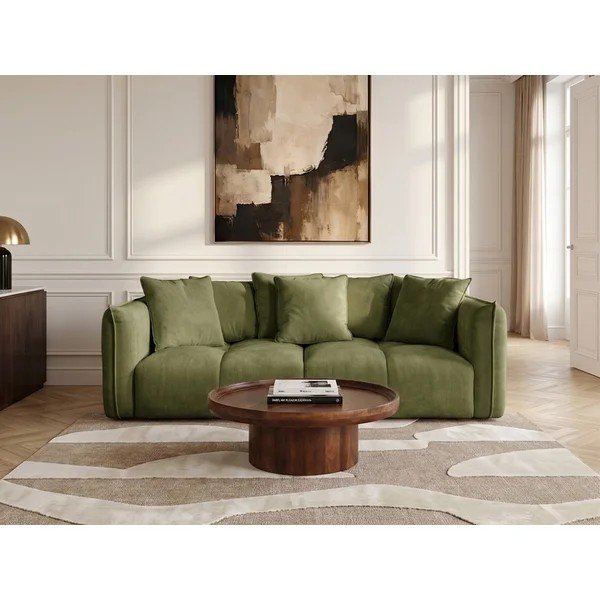 Žalios spalvos sofa iš šenilinio audinio Harlem – Bobochic Paris-image-1