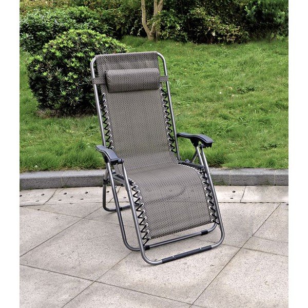 Metalinis sodo krėslas pilkos spalvos Luna – Garden Pleasure-image-1