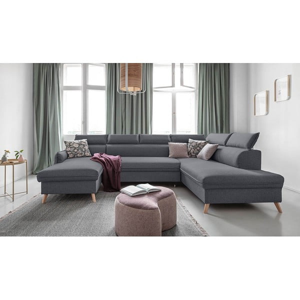 Sulankstoma kampinė sofa tamsiai pilkos spalvos (su dešiniuoju kampu) Sweet Harmony – Miuform-image-1