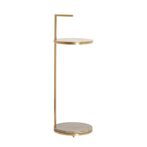 Su marmuriniu stalviršiu apvalios formos šoninis stalas ø 26 cm Leda – Light & Living-image-1