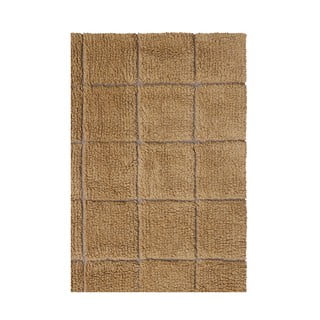 Rankų darbo ochros spalvos iš vilnos kilimas 80x230 cm Mosaic Ochre – Lorena Canals