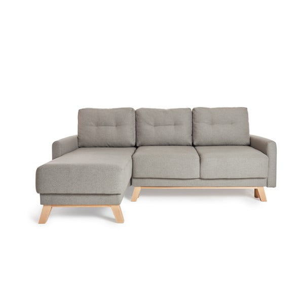 Šviesiai pilka modulinė kampinė sofa-lova Bonami Selection Pop