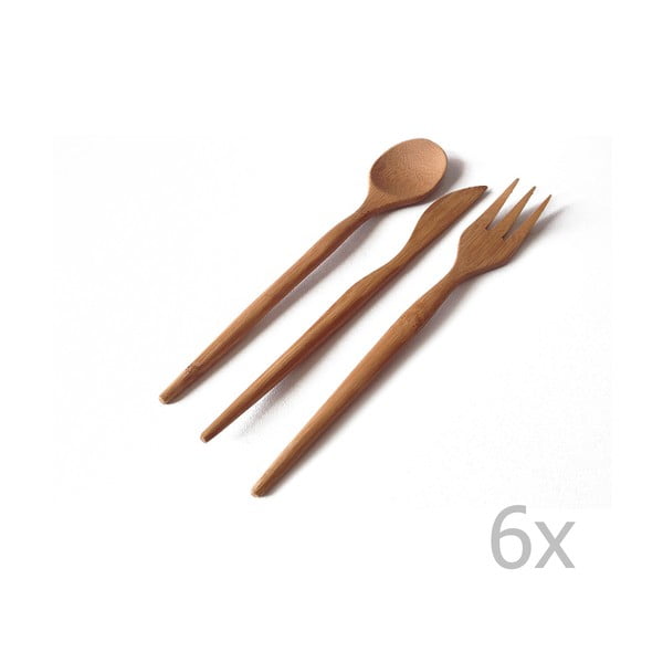 "Bambum Pierino" 18 dalių bambukinių stalo įrankių rinkinys