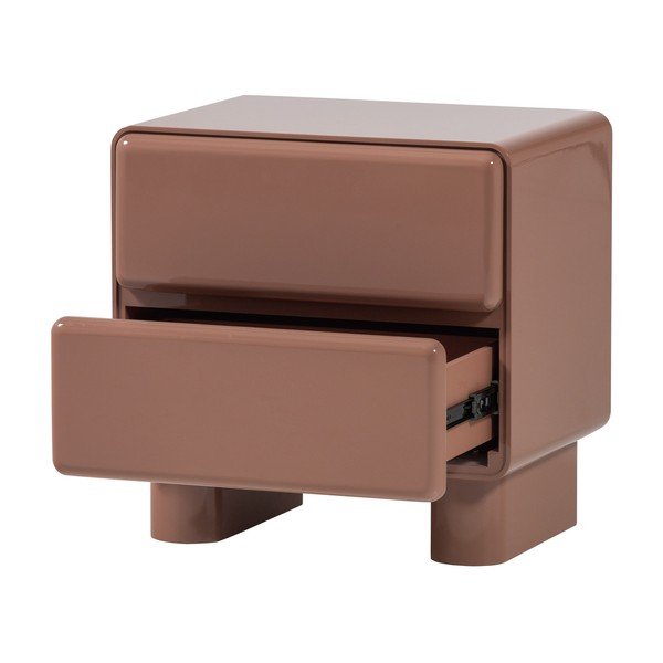 Rožinės spalvos blizgus naktinis staliukas Lustra – WOOOD-image-4