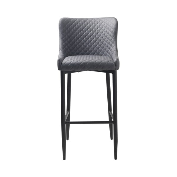 Iš dirbtinės odos baro taburetė pilkos spalvos (sėdynės aukštis 77 cm) Ottowa – Unique Furniture-image-3