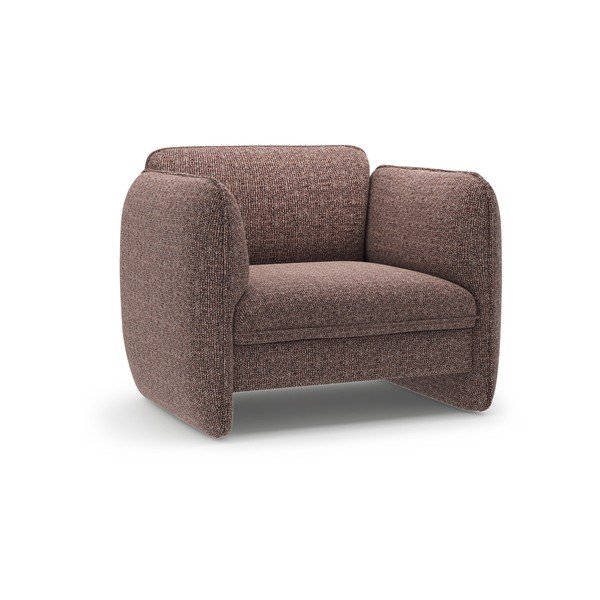 Rudos spalvos krėslas iš šenilinio audinio Georgia – Micadoni 