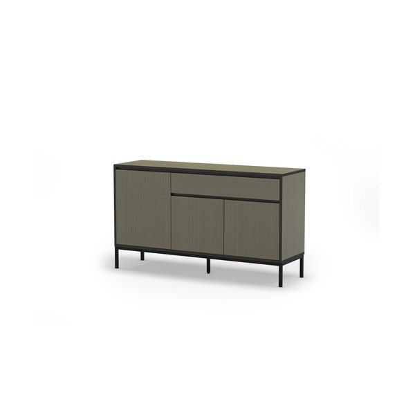 Žema šoninė spintelė tamsiai žalios spalvos 140x80 cm Lorenza – Marckeric-image-3