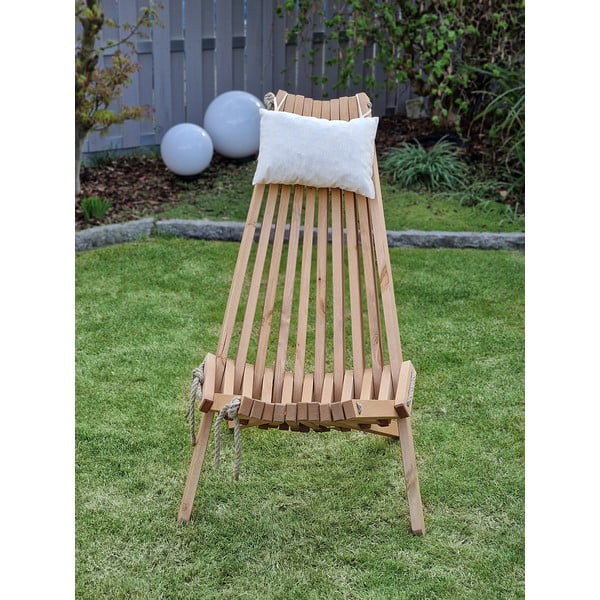 Natūralios spalvos medinė sodo kėdė Falun - Garden Pleasure-image-3