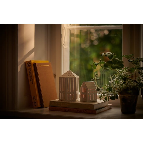 Baltas keraminis žibintas Kähler Design Long Church, aukštis 10 cm-image-2