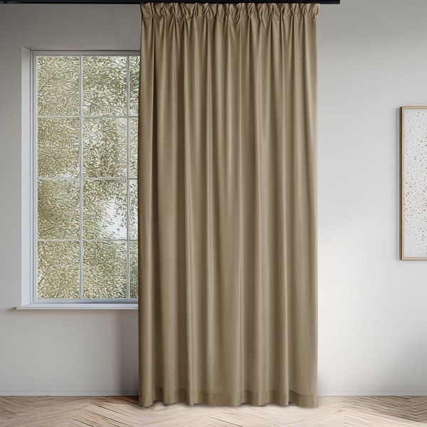 Iš velveto pritemdymas (dalinis užtemimas) užuolaida smėlio spalvos 265x270 cm Velto – Filumi-image-1