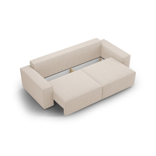 Iš boucle sulankstoma sofa smėlio spalvos 247 cm Jodie – Micadoni Home-image-3