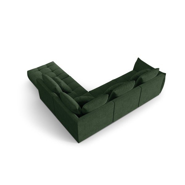Kampinė sofa tamsiai žalios spalvos (su dešiniuoju kampu/„L“ formos) Bloom – Micadoni Home-image-3