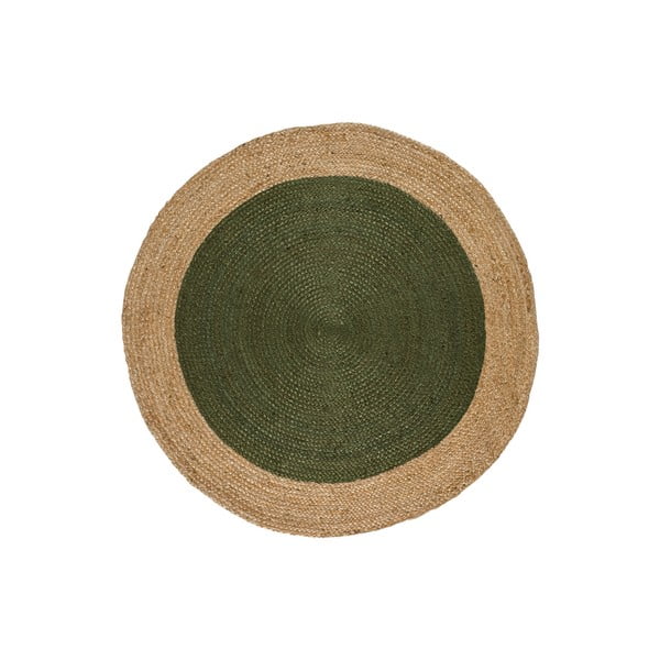 Apvalios formos kilimas žalios spalvos/natūralios spalvos ø 90 cm Mahon – Universal