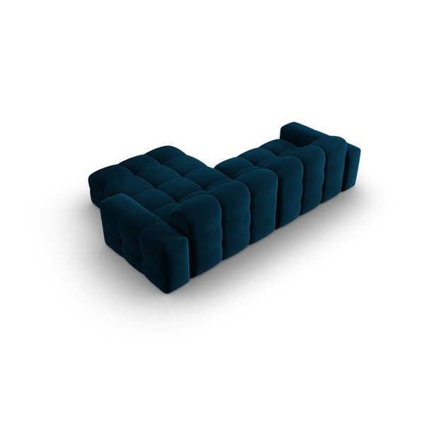 Tamsiai mėlyna aksominė kampinė sofa (dešinysis kampas) Kendal - Micadoni Home-image-4