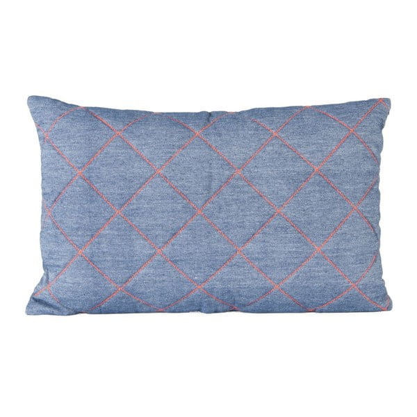 Mėlyna pagalvė PT LIVING Grid, 50 x 30 cm