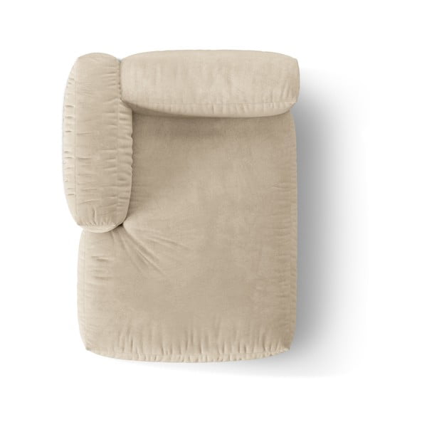 Smėlio spalvos iš velveto modulinė sofos dalis (su kairiuoju kampu) Martina – Micadoni -image-4