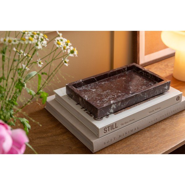 Iš marmuro dekoratyvinis padėklas 15x25 cm Lazio – PT LIVING-image-1