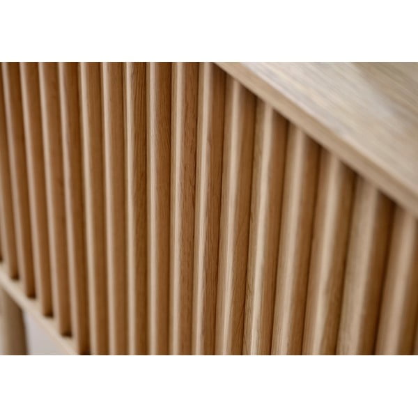 160x73 cm natūralios spalvos ąžuolo apdailos žema komoda Carno - Unique Furniture-image-1
