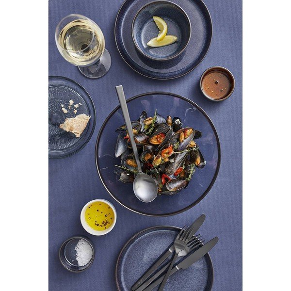 Skirta sriubai/salotoms juodos spalvos/mėlynos spalvos iš akmens masės mažas dubuo 400 ml Gastro Black/Dark Blue – Bitz-image-1