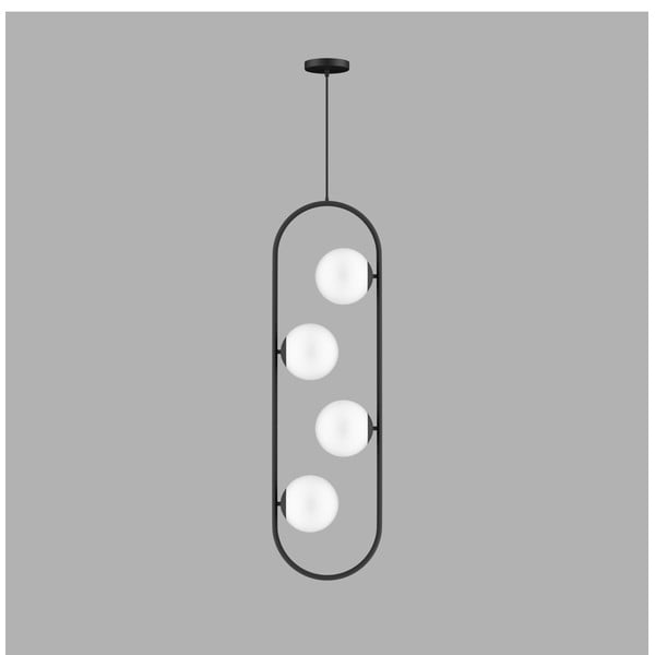Kabantis šviestuvas juodos spalvos su stiklo gaubtu Club – Squid Lighting-image-1