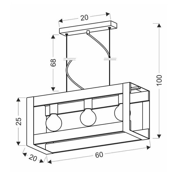 Juodas pakabinamas šviestuvas 20x60 cm Varna - Candellux Lighting-image-2