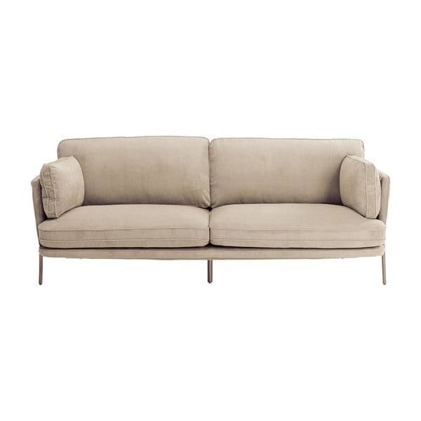 Sofa smėlio spalvos iš kordinio velveto 221 cm Shirly – Kare Design