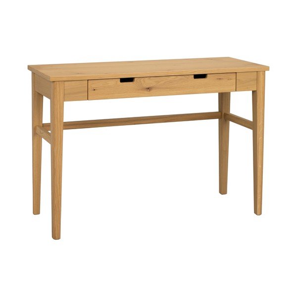 Natūralios spalvos konsolinis staliukas su ąžuolo dekoro stalviršiu 40x110 cm Garrison – Rowico