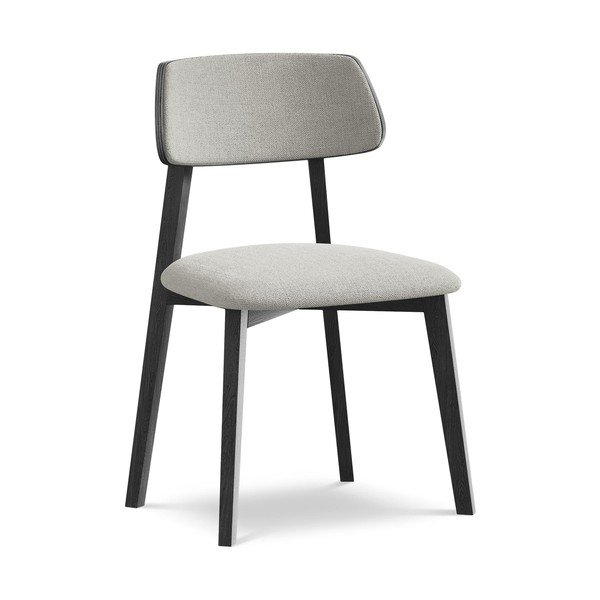 Šviesiai pilkos spalvos iš medienos masyvo valgomojo kėdė Niu – Makamii