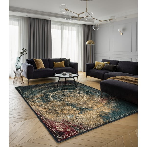 Kilimas iš vilnos smaragdinės spalvos 200x300 cm Ann – Agnella-image-1