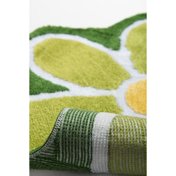 Žalios spalvos vonios kilimėlis ø 90 cm Flower – Foutastic-image-1